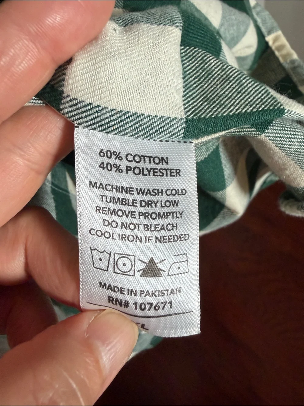 Infinity Apparel Green Cream Buffalo Plaid Flannel Shirt Button Up Shacket XL